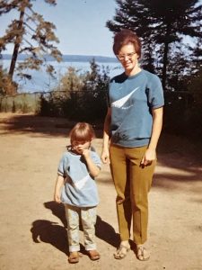 Adele and daughter Becky at camp