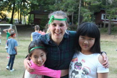 campers with a staff