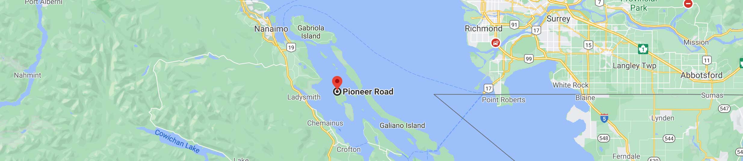 Pioneer Pacific's location indicated on a map. Links to Google maps directions.